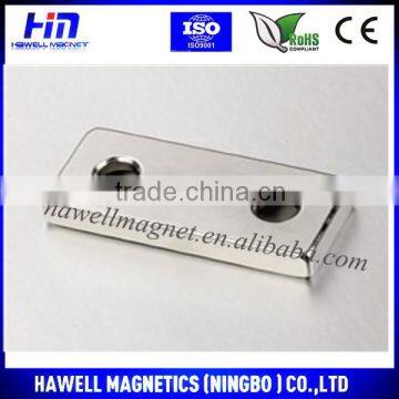 Strong neodymium magnet with countersunk hole