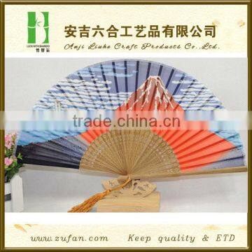 New style high quality silk bamboo fan