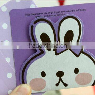 2014 top sale rabbit mini greeting card