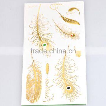Wholesale radiant metallic temporary tattoos flash gold body art tattoos water transfer jewelry tattoos manufacturer