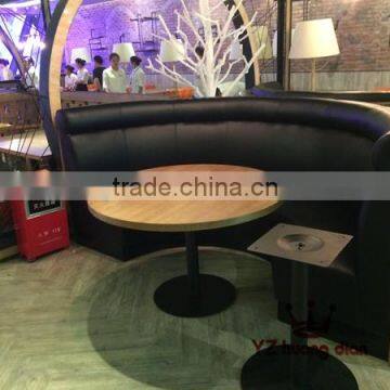 Restaurant Customrized Leather Sectional Half Round Booth,Modern Restaurant Sofa Booth Half Round Leather Sofa YK602
