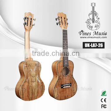 kaka classic headstock ukulele Spalted Maple ukulele (UK-LA7-26)