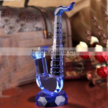 Elegant Crystal Glass Saxophone Model Musical Instrument for Home Decorations & Gifts CO-M006