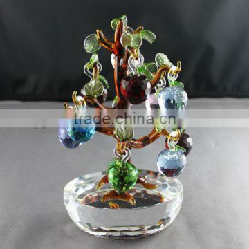 Crystal Apple Tree With Colorful Apples For Home Decoration