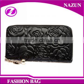 Rose Pattern Brown Designer Lady Wallet Fashion Leather Wallet Women photo-4
