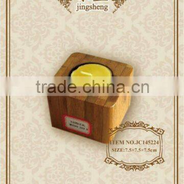 Square bamboo tea light small and nice candle holder