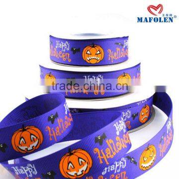 Party decoration wholesale in china screen printing inks blue color pumpkin halloween ribbons