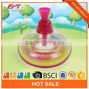 Newly design hand push plastic led spinning top for sale