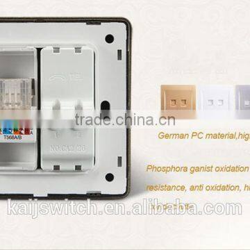 Electrical 2 Port Wall Phone Computer Outlet Network Switch photo-5