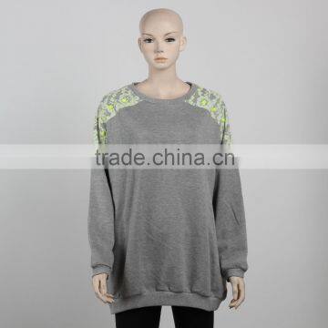 F5W14008 Fashion Lace Patch Sweatshirt