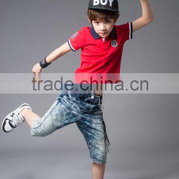 boys black polo shirt design with combination factory