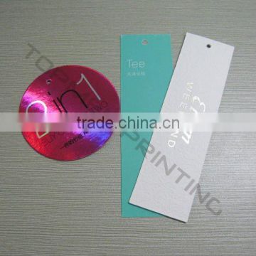 Embossing LOGO Shiny Color Paper Garment Hang Tags