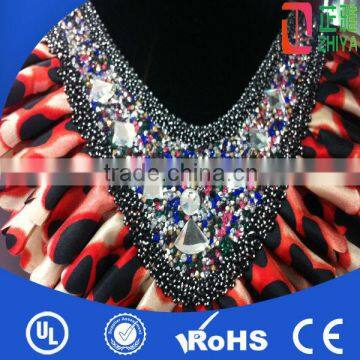 2014 new hot fix woman beaded collar necklace