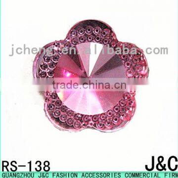 28mm Pink color petal shape resin stone