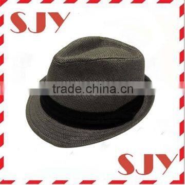 Women Men Summer Double Colors String Short Brim Straw Fedora Hat photo-2