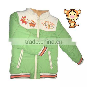 High quality OEM service outerwear green cute coats for baby