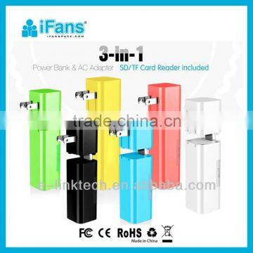 China Wholesale AC Adapter and Card Reader Power Bank for Mobile Phone