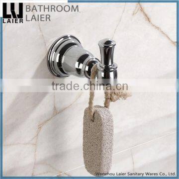 Customized High Quality Zinc Alloy Chrome Finishing Bathroom Sanitary Items Wall Mounted Double Robe Hook