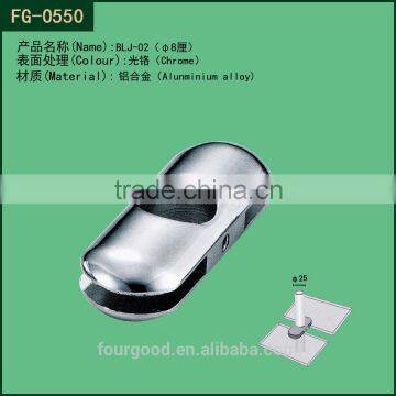 metal chrome connector for glass