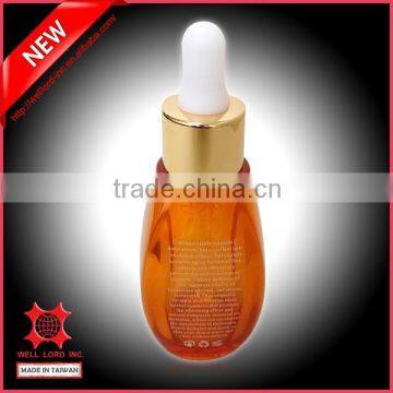 Hair care Argan oil orange thick wall PET plastic dropper bottle