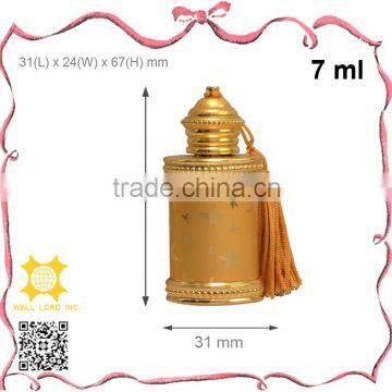 Shining star golden 7ml perfume oil bottle with copper stick