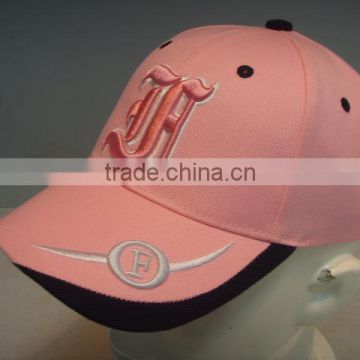 Pink embroidery baseball cap for girl