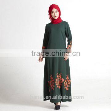 Southeast Asia Malaysia Muslim Women Abaya Kaftan Floral Printed Long Dress photo-4