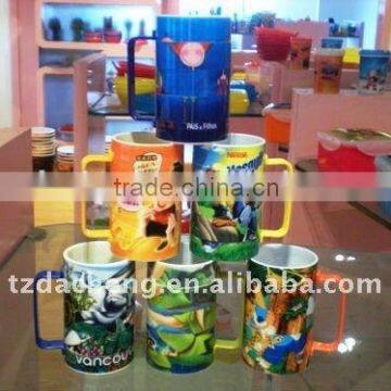 Food Safe Puzzle Mug, Kids Plastic Mug with Handle