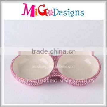 Fashional Ceramic Pink Crystal Bowl For Wholesale