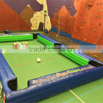 cheap and popular Inflatable billiards football games/Indoor football snooker field on ground/Large inflatable snooker field