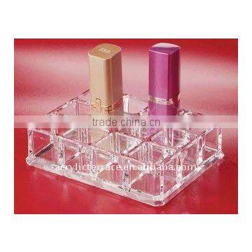 Square Clear Acrylic Liptick Holder/Square Actylic Cosmetic Counter Display Rack