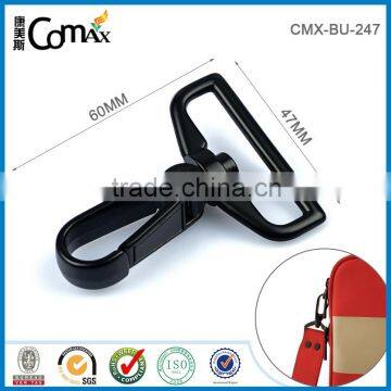 High strong black custom metal bag flat snap hook