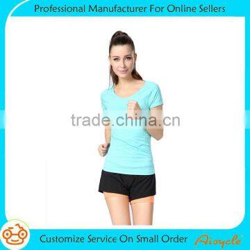 New Model High Quality Cheap Wholesale Fashion Running Sports Yoga Custom Printed Women T Shirt Design