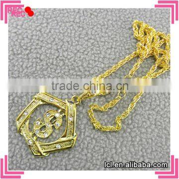 Fancy Long Chain Necklace Women, Imitation Gold Crown Pendant Necklace photo-4