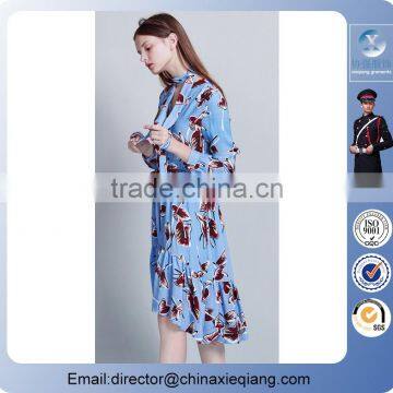 2016 Fashion Plus Size Ladies Floral Printed Dress Women Flower Dress