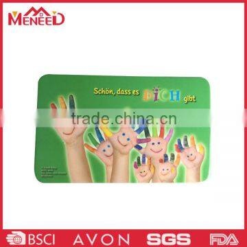 Custom logo ceramic-like kids finger print kitchen use green small chopping board