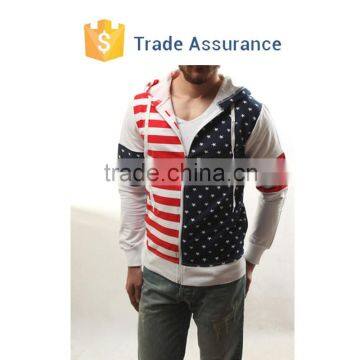 USA Flag Star Printed Hoodie Jacket Sweater Sweatshirt Full Zipper