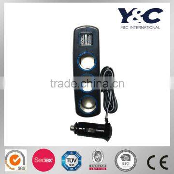 newest design High Quality 3 way car cigarette lighter socket with 2 USB