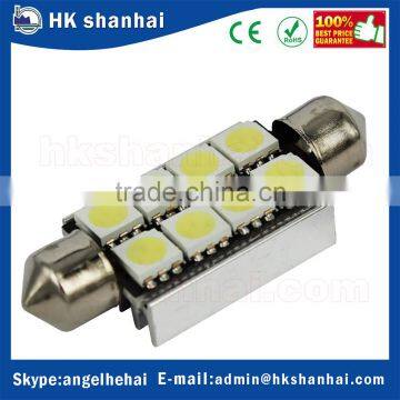 High Quality super bright blue light festoon lamp holders T10 36mm 39mm 42mm 8 smd 5050 chips led car interior roof light