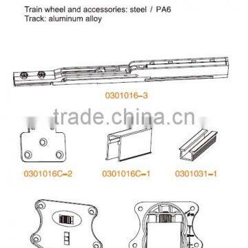 sliding door mechanism with soft close for wooden wardrobe sliding door fittings