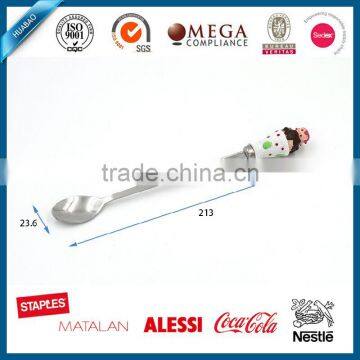 Cute Creram Polyresin Head Spoon, Spoon Rest, Cutlery With Long Handle