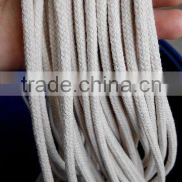 High quality 8mm soft braided white cotton rope