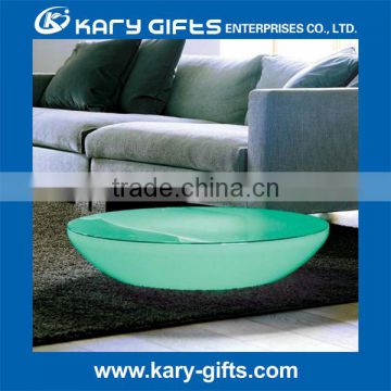 Multi color round low home & garden furniture cute LED light coffee table