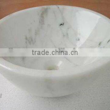 Polished guangxi white round marble sinks