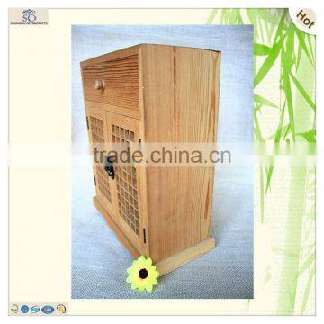 Wood Two Layer Lattic Door Jewelry Display Box photo-2