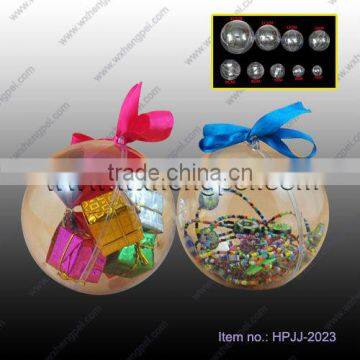 Clear Plastic Christmas Gift Ball Adorn Transparent Plastic Christmas Ball