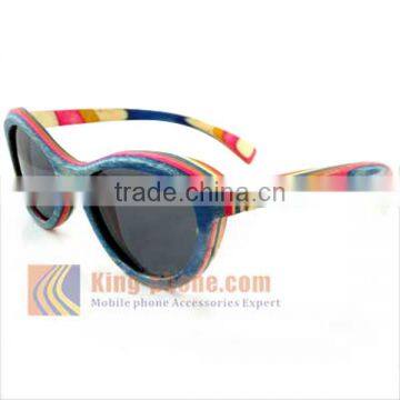 High Quality Wholesale Maple Wood Rainbow Wooden Sunglasses photo-4
