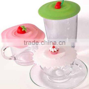 100% Food Grade Cute Designing Silicone Cup Lid Strawberry Cup Cover photo-2