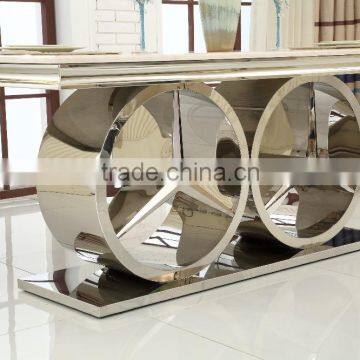 2016 Luxury Stainless Steel Dining Table/ Elegant Marble Dining Table for Wholesale AH068 photo-6