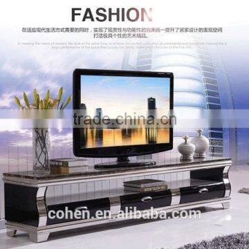 Hot Selling Royal Luxury High Gloss Stainless Steel TV Stand/cabinet Design E1073 Black photo-5